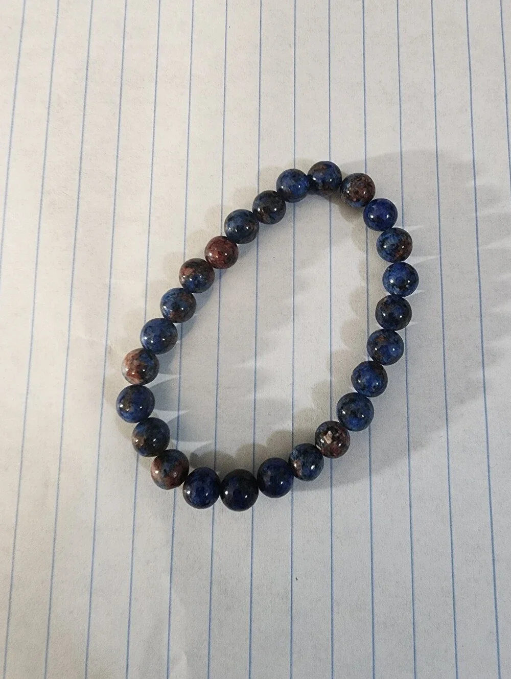 1pc Bohemian Lapis Lazuli Beaded Bracelet For Men, Daily Wear, Luck, Harmony,